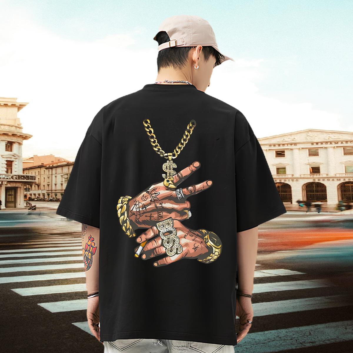 New Designer Men T Shirts Crew Neck Cotton Beach Men Tops Tees Anime Print Cool Polos