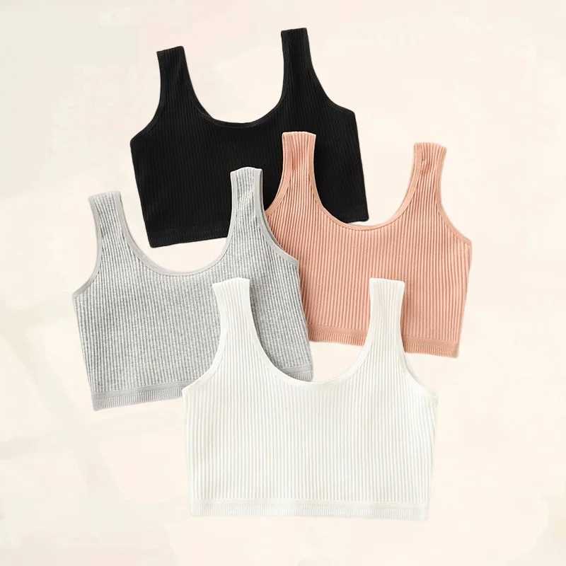 Camisole Camisole Cotton Training Youth Girls Bra Top Youth Girls Tank Top Comfortable Girls Underwear Sports Bra Casual Solid Color WX5.31