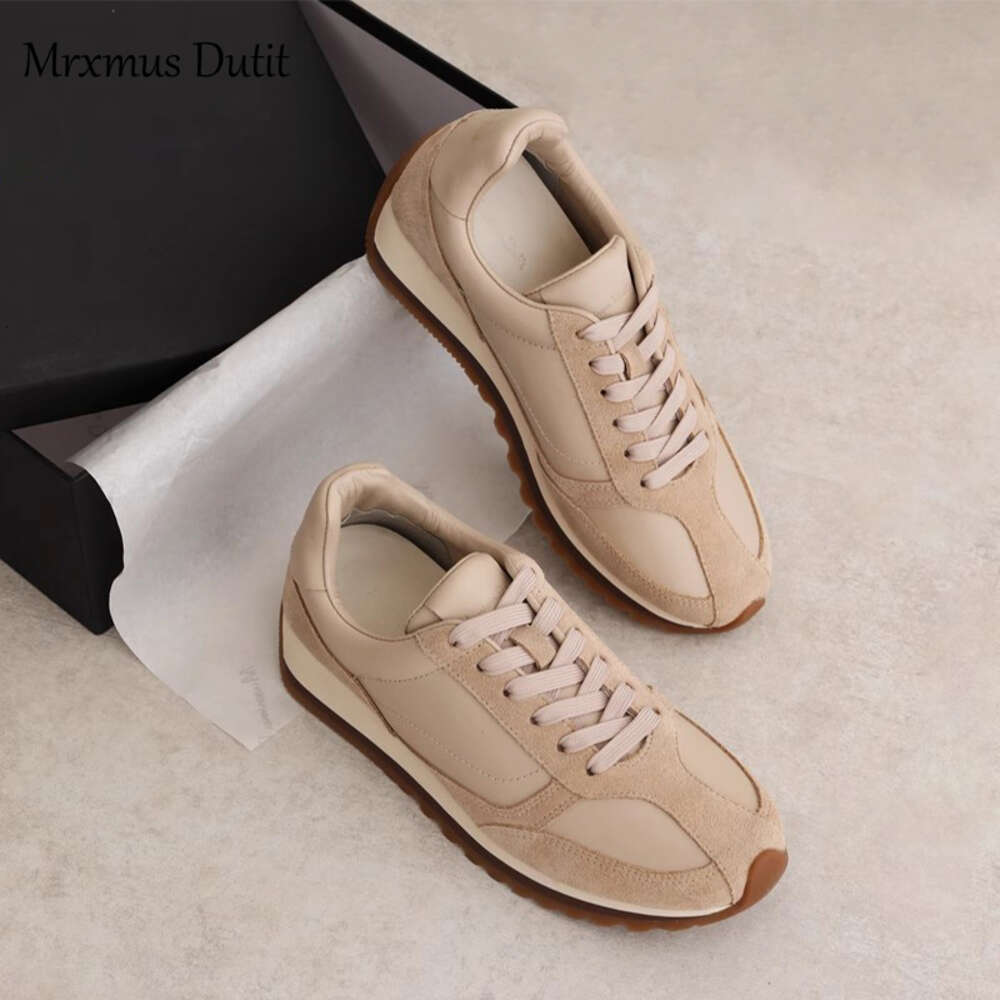 Ddmytiger Ddmytiger Mrxmus Dutit Fashion New Women Splicing Genuine Leather Thick Sole Lacing Sneaker Flat Casual Shoes Comfort Versatile Female