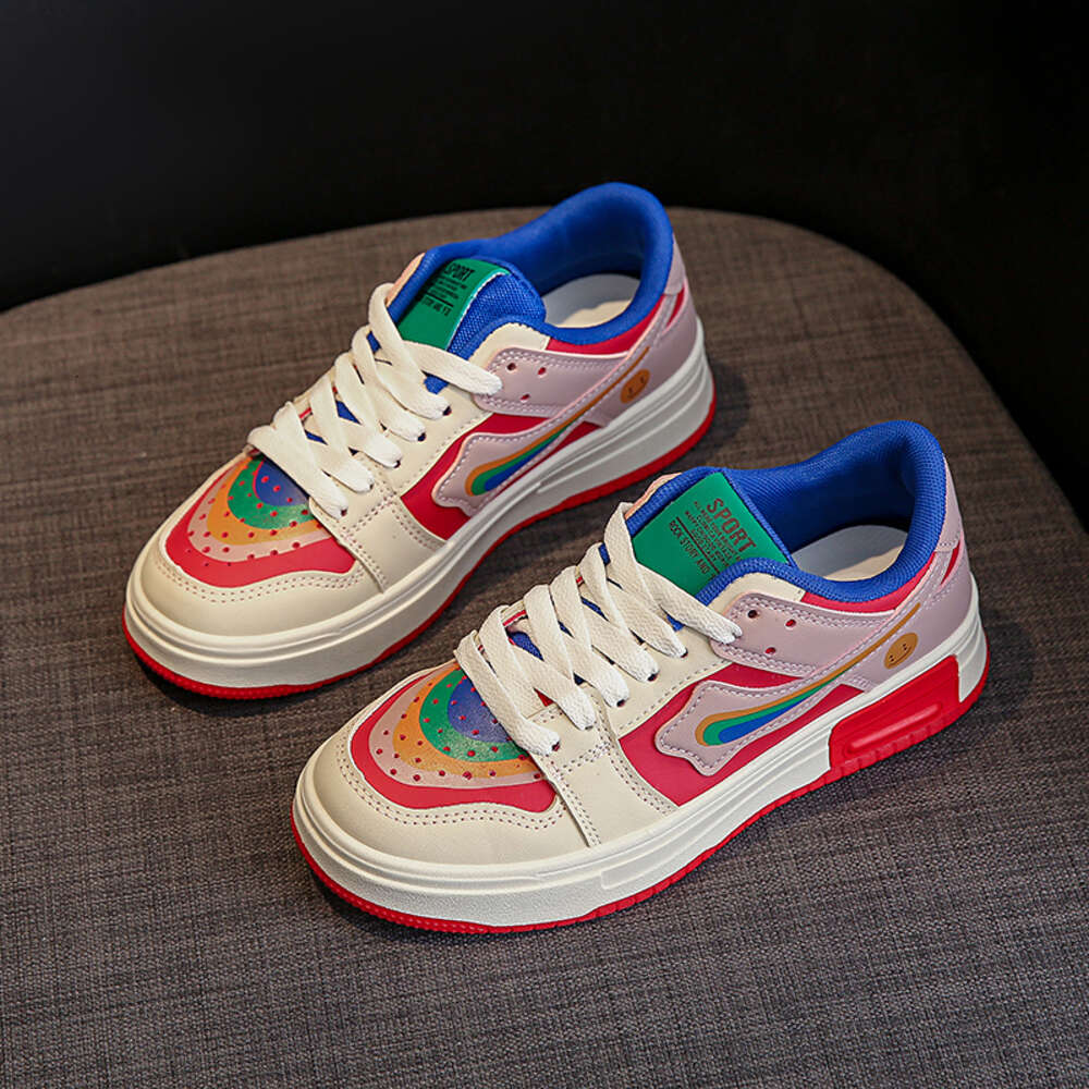 2024 New Women's Patchwork Skateboard Shoes Low Top Lace Up Sneakers Non Slip Breathable Walking Comfrotable Tennis ddmythur