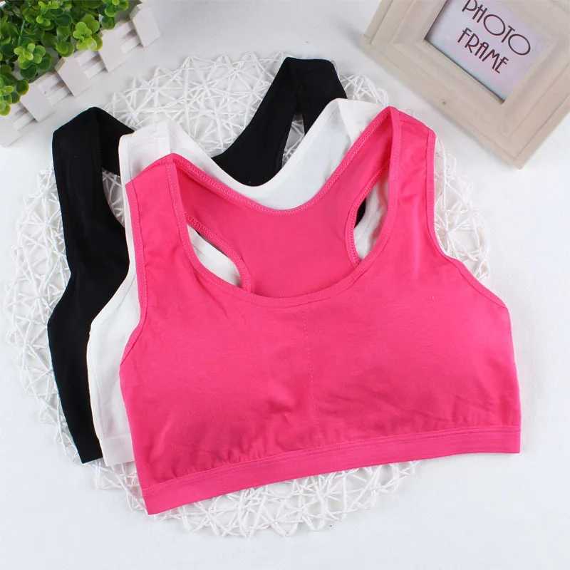 Camisole Camisole Teen Training Bra Girl Vest Cotton Spandex Sport Tops Adolescente s Underwear 9-14Year Wireless Girls Bandeau Top WX5.31