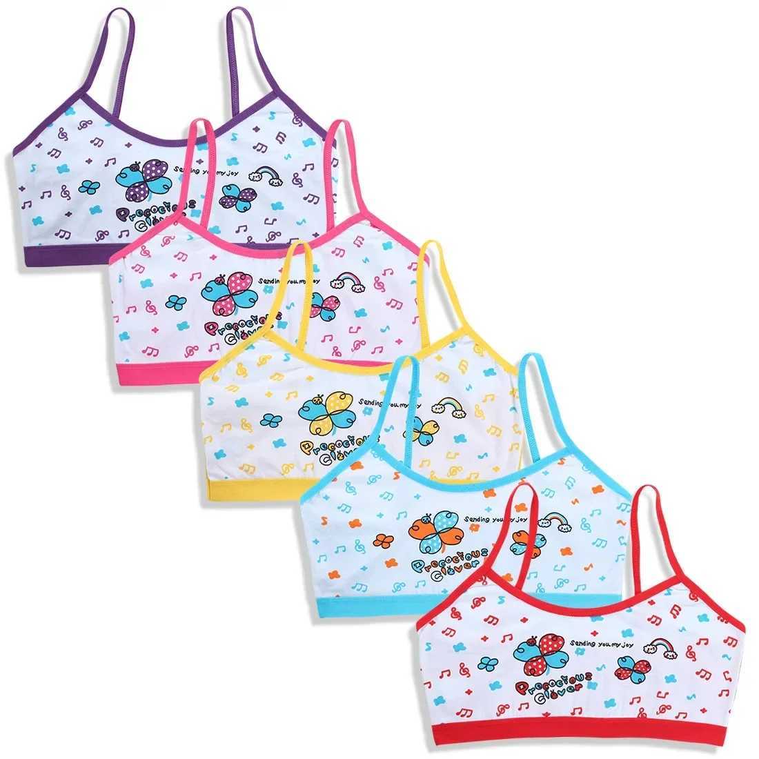 Camisole 4 pieces/batch of teenage vests girls cotton underwear cartoon pattern single lace vest baby bra WX5.313M0C