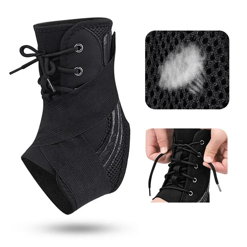 1pcs Sport Ankle Support Sprain Ankle Protector Brace Lace Up Adjustable Wrap Running Basketball Injury Recovery Sports Safety 240603