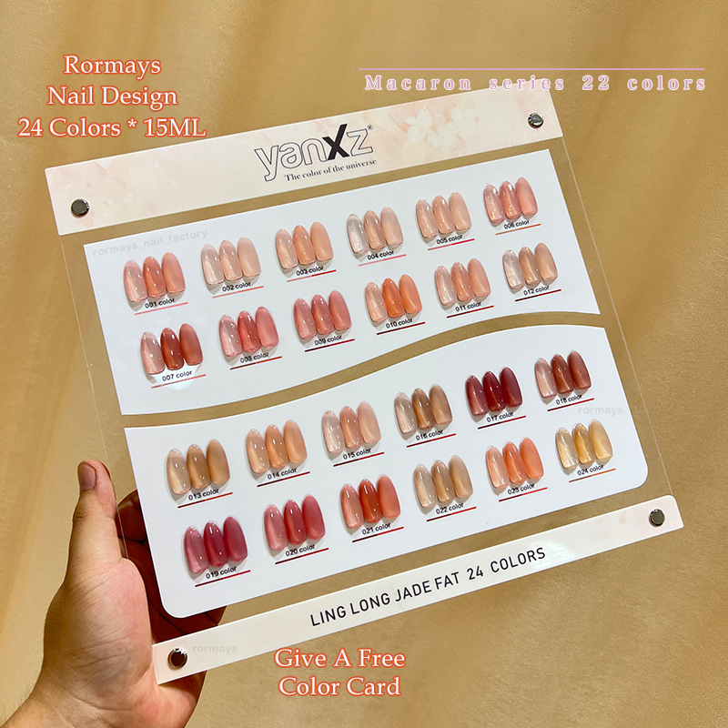 Rormays Summer New Emerald gel Polishing 24 Color Set Ice Honey Tan Varnish gel Durable UV LED Primer Translucent Nail Art Factory Wholesale