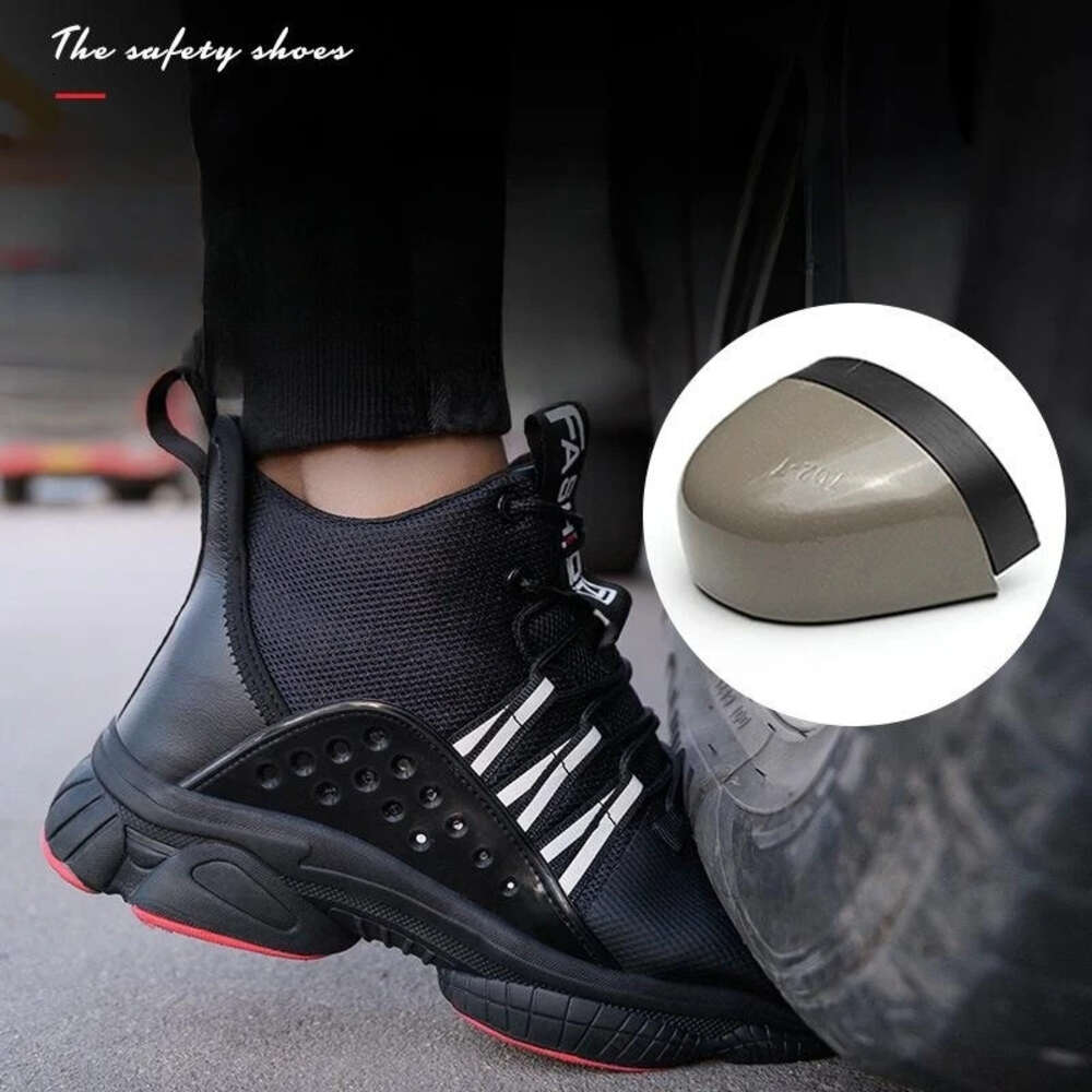 Steel Toe Boots Men For Work Indestructible Black Safety Non Slip Cap Anti-Smash Outdoor Security Shoes
