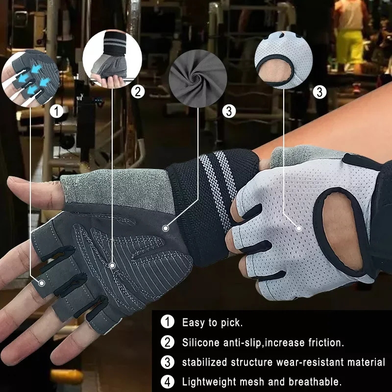 Sport gloves Manufacturer preferential supply weightlifting gym gloves weightlifting gloves with wrist wrap 240603