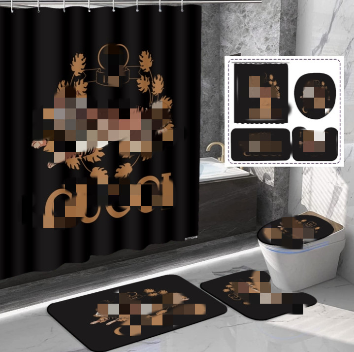 Fashion Shower Curtain Waterproof Thickened Stain-Resistant Polyester Bathroom Curtain Printing