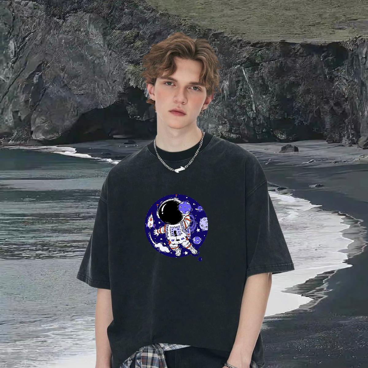 Comfortable T shirt Daily Outfit Breathable Crew Neck Cotton Men Tops Tees DIY Custom Anime Clothings