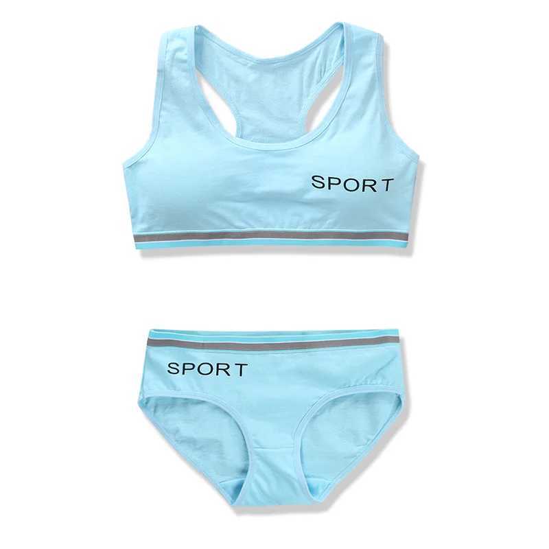 Camisole Camisole Youth Girls Sports Bra Puberty Gym Underwear Wireless Youth Training Bra Set WX5.31
