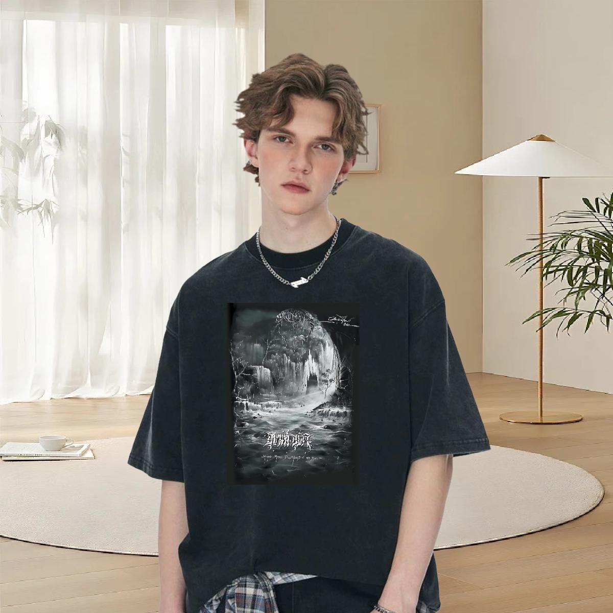 Cool Design Men Tshirts Short Sleeve Cotton O-Neck Outdoor T Shirts Men Oversized 2024 DIY Tops Shirt