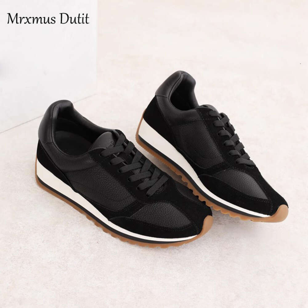 Ddmytiger Ddmytiger Mrxmus Dutit Fashion New Women Splicing Genuine Leather Thick Sole Lacing Sneaker Flat Casual Shoes Comfort Versatile Female