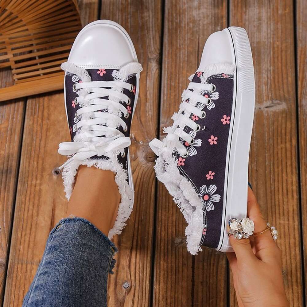 Ddmytiger Ddmytiger Lace Up Casual Rubber Slippers Low Women S Round Toe Flat Heels Shoes Light And Stylish