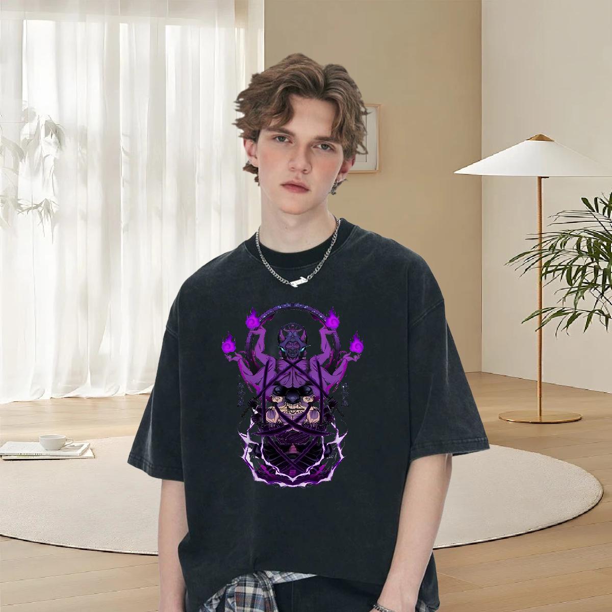 Classic Men Tees Breathable Crew Neck Cotton High Street Hip Hop Man T Shirts Cartoon Print Fashion New Clothings