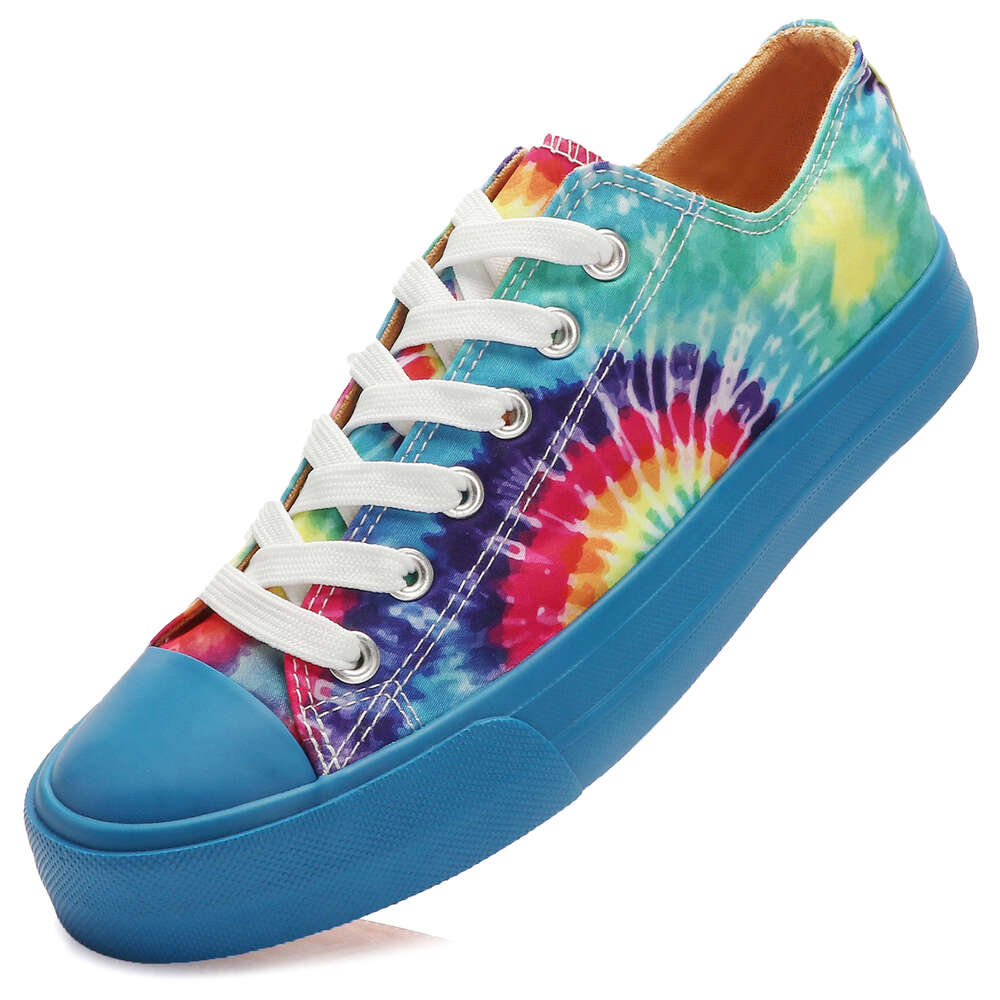 Ddmysports Wenzhou Wholesale Casual Blue Yellow Tie Dye Sport Classic Womens Canvas Shoes For School OUTDOOR