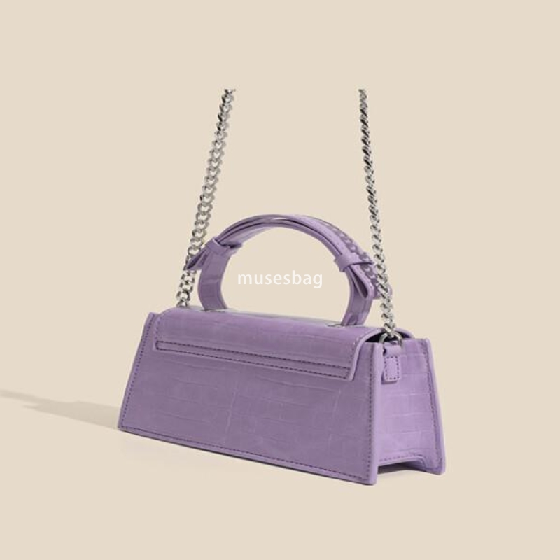 New Fashion Shoulder Bag with Crocodile Pattern Purple Animal Pattern Handbag Mini City Leisure Crossbody Bag