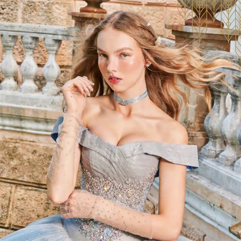Sky Blue Mexican Quinceanera Dresses Ball Gown Off The Shoulder Sequins Crystals Puffy Charro Sweet 16 Dresses 15 Anos