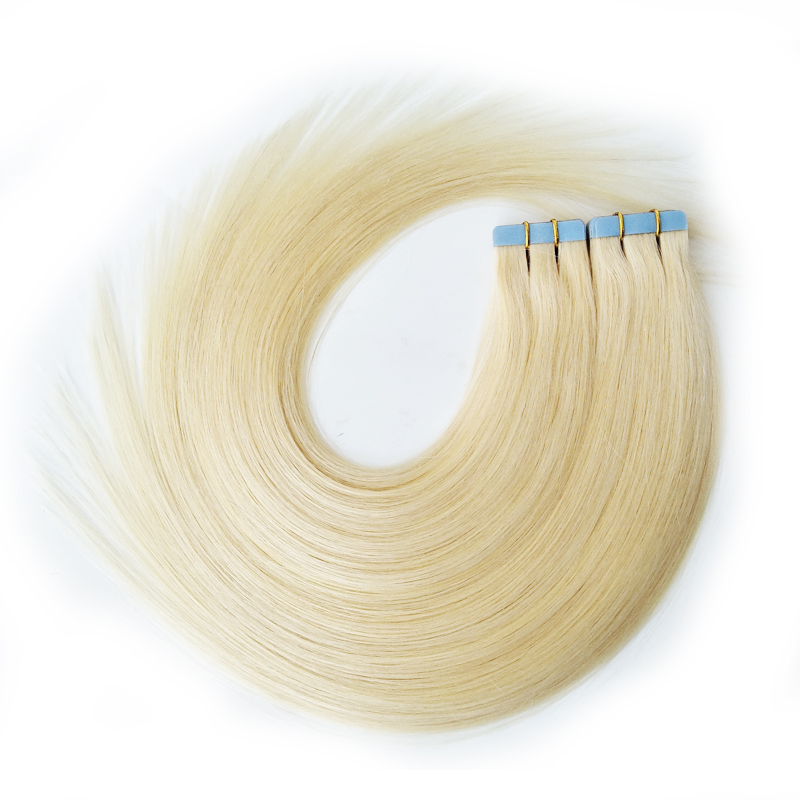 tape hair extensions VIP customer customization Platinum Blonde color 28inch 100g