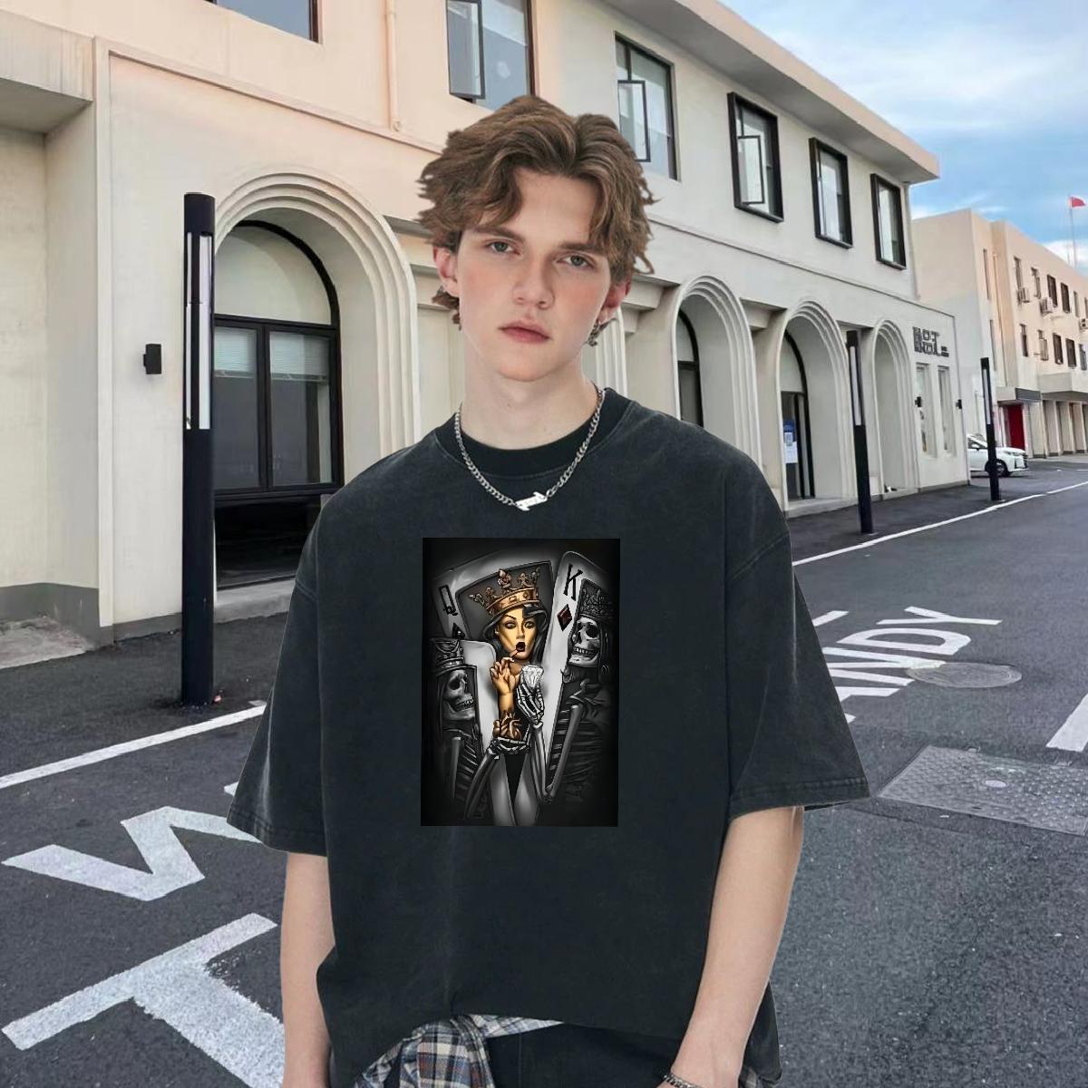 Cool Tshirts Breathable Short Sleeve Street Casual T shirt Black Oversized Classic Wear