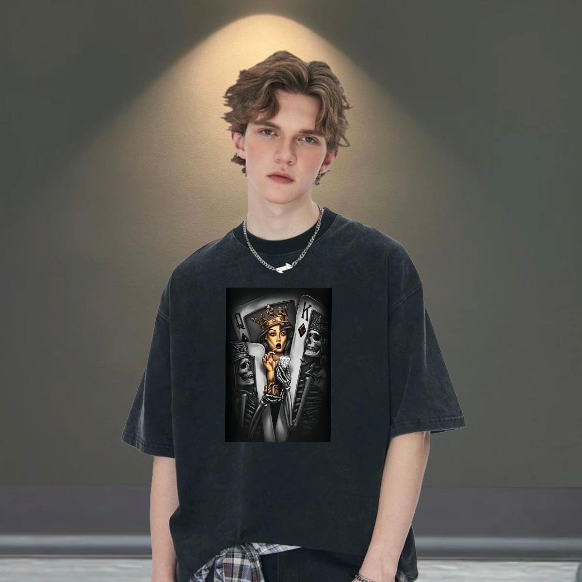 5A Mens Tshirts Short sleeve Cotton Soft High Street Hip Hop Man T Shirts Custom Printed Fashion Design Tops Tees