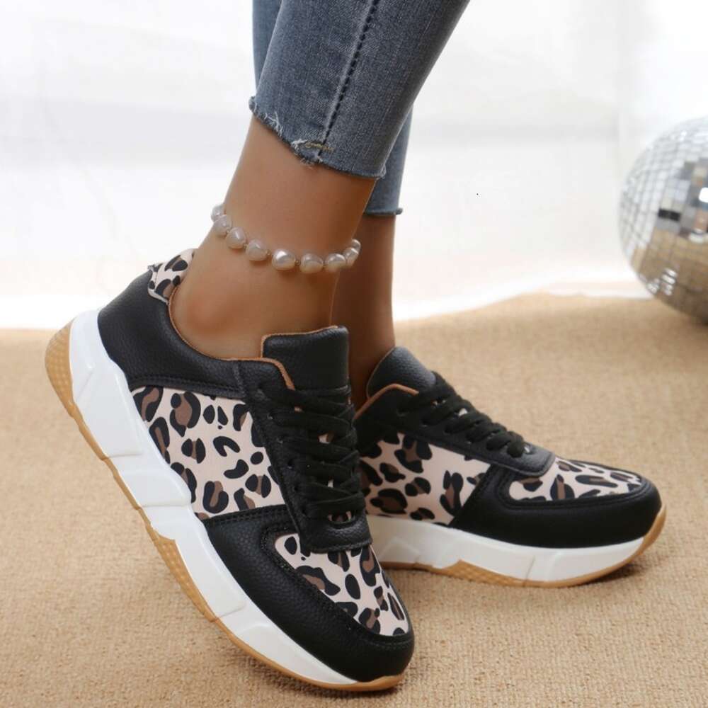 Ddmytiger Ddmytiger Spring New Leopard Print Casual Platform Sneakers For Women Flat Bottom With Laces Large Size Sports Shoes Chinese Brand