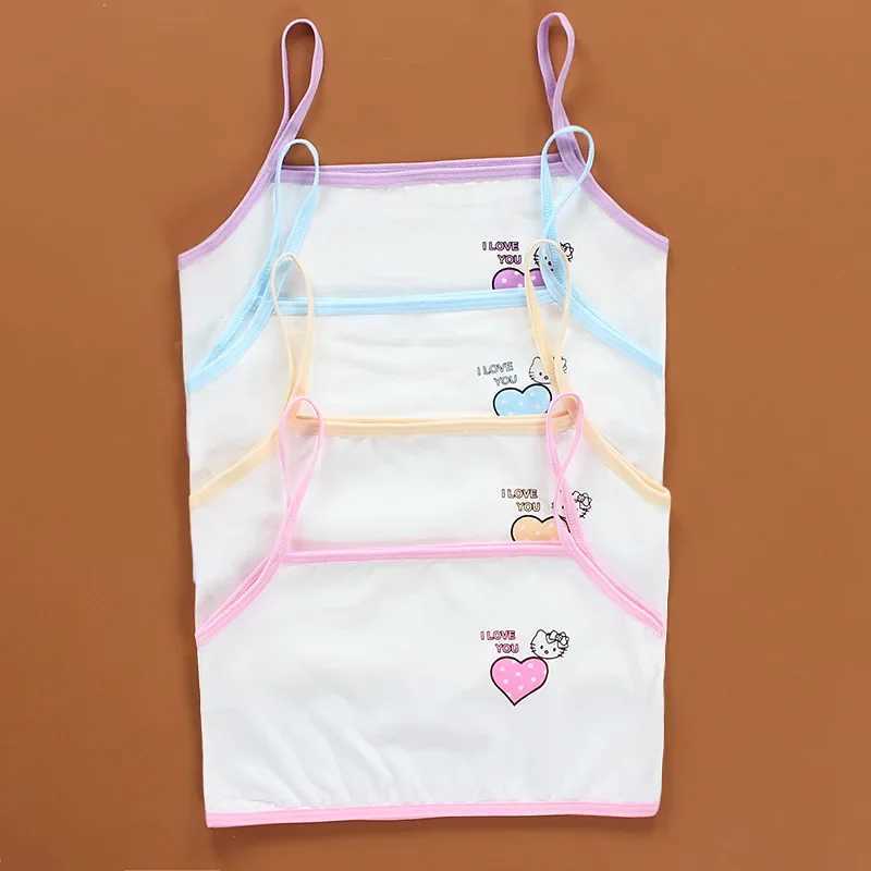 Camisole Womens Tanks Camis 10Pc/Lot s Underwear Cotton Girls Tank Top Candy Color Undershirt Girls Singlet Baby Camisole 8-14Y WX5.31