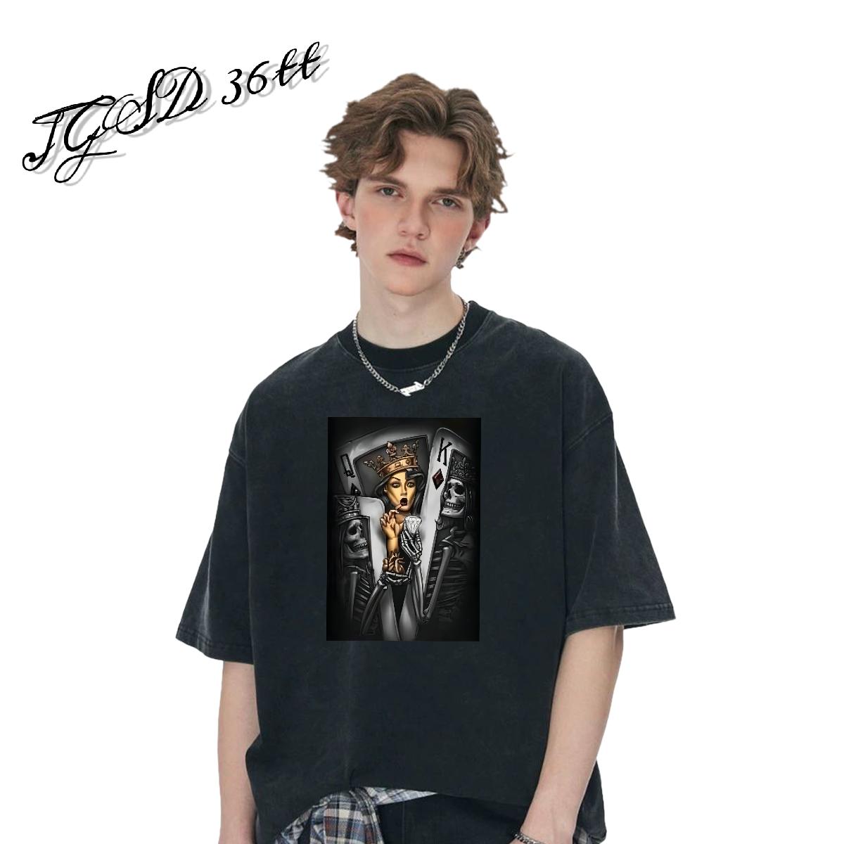 Classic T Shirts Men Cartoon Printing S-3XL Home Outdoor Mens Tshirts Cotton Breathable 5A Polos