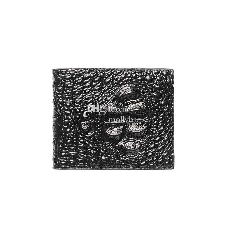 2024 Wholesale of Men's Wallet Short Crocodile Pattern Business Horizontal Multi functional Banknote leather Wallet Document Bag
