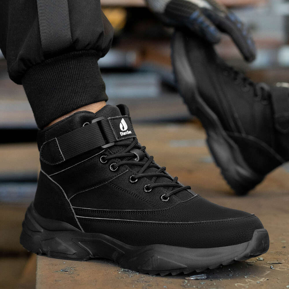 Construction Indestructible Steel Toe Cap Boot Safety Men Leather Non Slip Boots Work Shoes