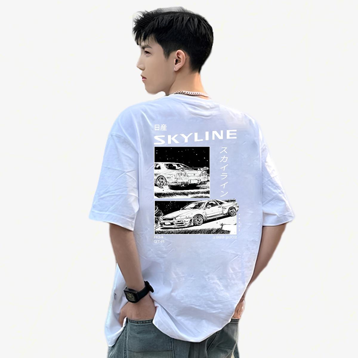 2024 Men T Shirts Oversized Men Tees Anime Printing Street Short Sleeve Cotton O-Neck Comfortable Wear