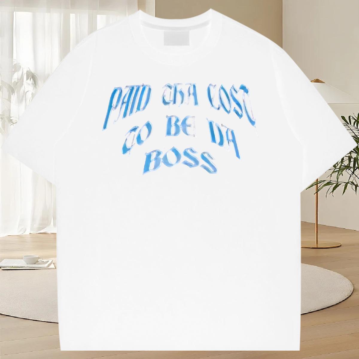 Brand Men Clothes T-Shirt 180g Cotton Casual Daily Wear T-Shirts for Men Custom Cartoon 2024 New Tee Shirt