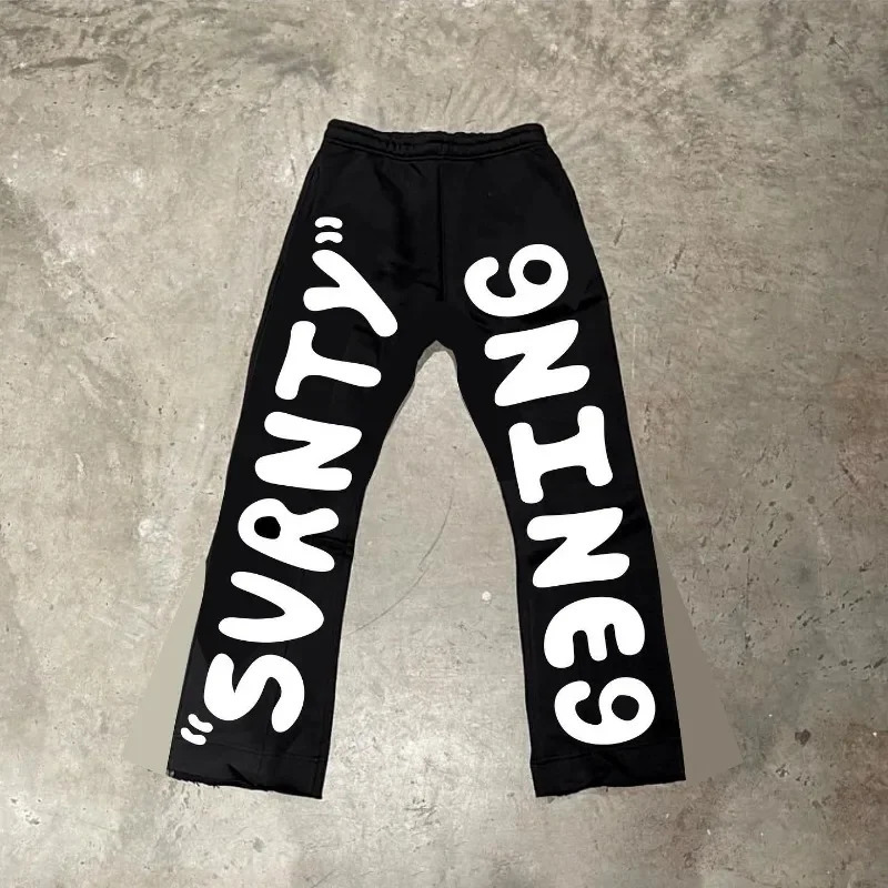 Spring and Autumn Letter Printed Sweatpants Womens Y2K Streetwear Hip Hop Harajuku Loose High Waist Jogger Overalls 240530