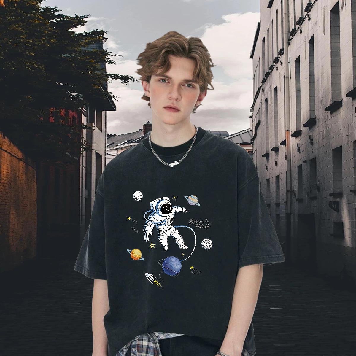 Loose Fit T shirt Beach Short sleeve Cotton Soft Men Tees Fashion Floral Print Tees Shirts