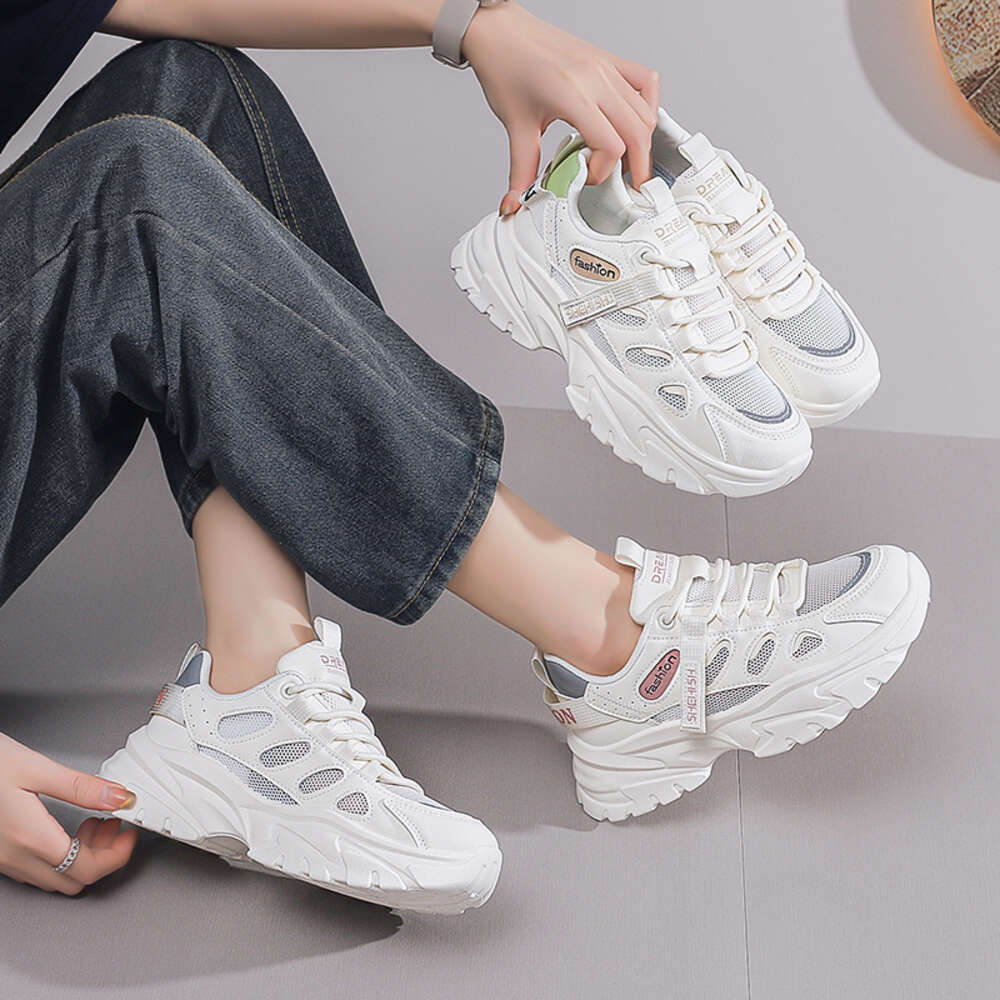 Summer New Chunky Sneaker for Women Fashion Platform White Mesh Casual Dad Shoes Comfort Wedge Walking Sport Tennis ddmythur