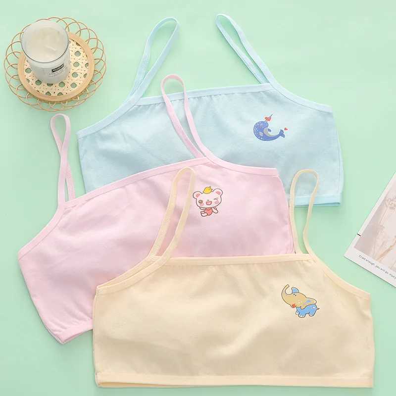 Camisole Camisole 3Pc/Lot s Underwear Cotton Girls Tank Top Cartoon Color Undershirt Girls Singlet Baby Camisole Bra Tops Sport Bra 7-15Y WX5.31