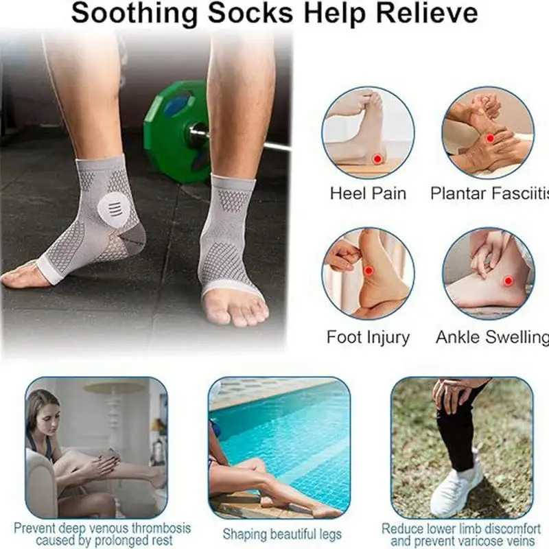 Foot Neuropathy Socks 3Pairs Toeless Support Socks Breathable Thin Sport Socks Comfortable Ankle Socks For Nerve Damage Ankle 240603