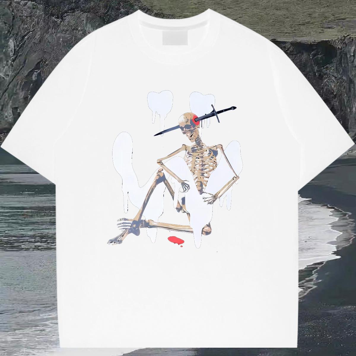 Popular Men Tshirts Breathable Crew Neck Cotton Street wear Hip Hop T-Shirts White Plus Size Brand Tops