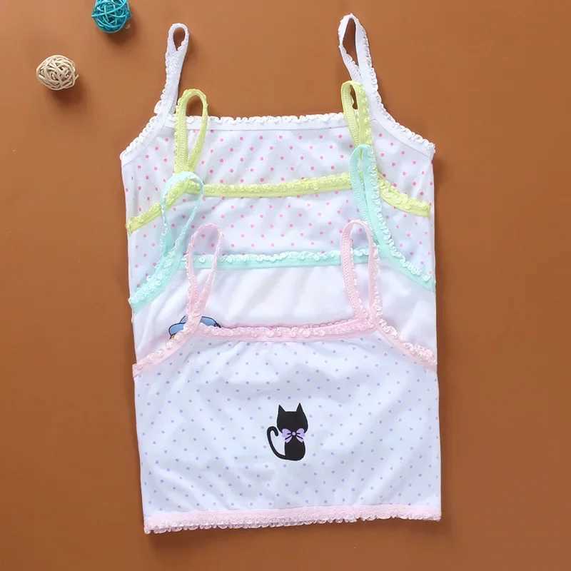 Camisole Womens Tanks Camis 10Pc/Lot s Underwear Cotton Girls Tank Top Candy Color Undershirt Girls Singlet Baby Camisole 8-14Y WX5.31