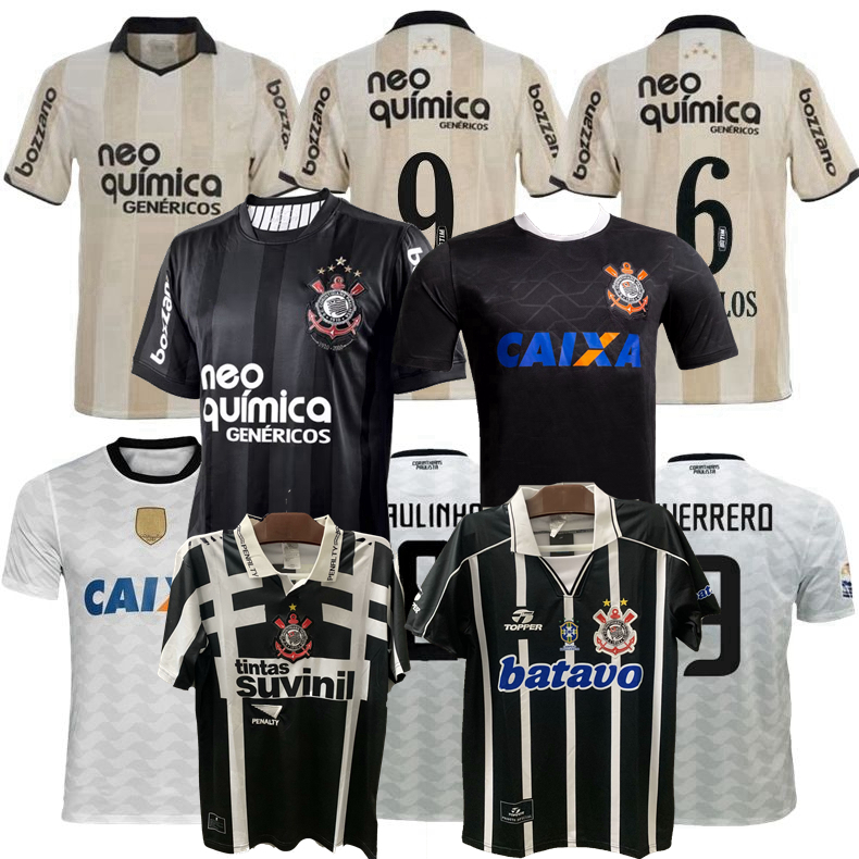 Retro vintage classic soccer Jersey 1990 94 96 95 97 98 99 2008 09 2010 2011 2012 Corinthian football PAULINHO RONALDO GUERRERO CESAR R.CARLOS camisa Corinth shirts
