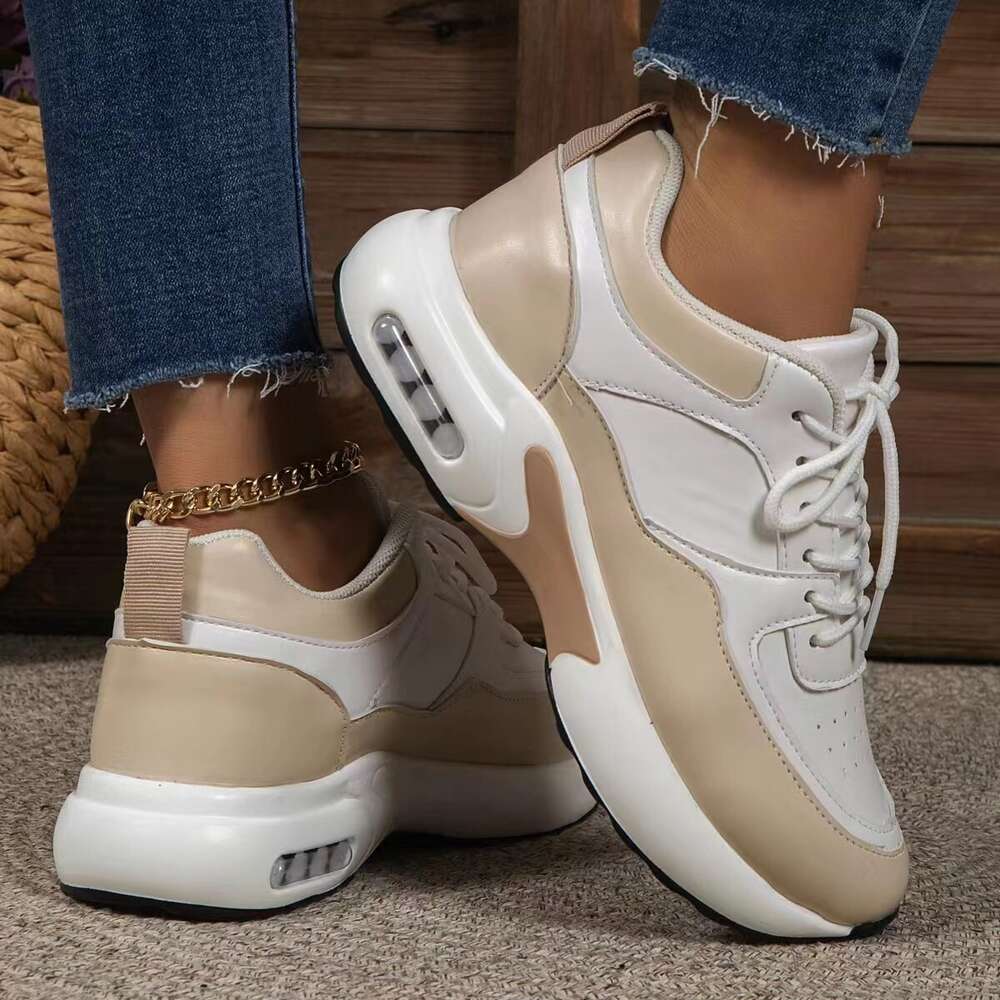 Ddmytiger Ddmytiger Breathable Lace Up Sneakers Women S Vulcanized Sports Running Shoes Blocking Platform Loafers