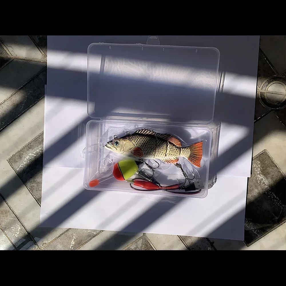 13CM Robotic Fishing Lure Electric Auto Swimming Bait 4-Segment Wobbler Outdoor Sport Swimbait USB Rechargeable Accessories 240603