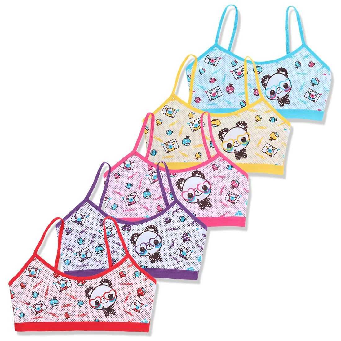 Camisole 4 pieces/batch of teenage vests girls cotton underwear cartoon pattern single lace vest baby bra WX5.313M0C
