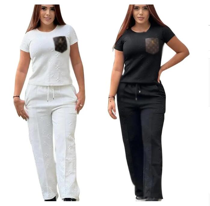 Womens Tracksuit designer Two Piece Pants Tracksuit Sporty Sweat Suit Women Casual T-shirt and Trouser Sets Free Ship
