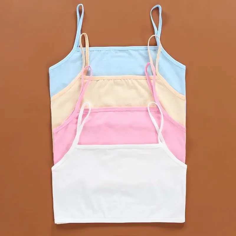 Camisole Womens Tanks Camis 10Pc/Lot s Underwear Cotton Girls Tank Top Candy Color Undershirt Girls Singlet Baby Camisole 8-14Y WX5.31