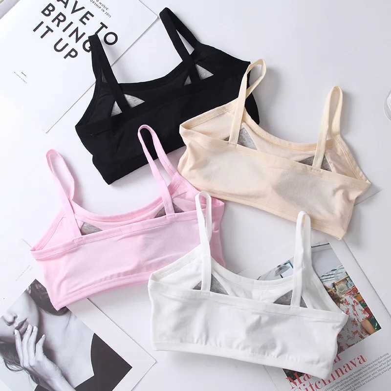 Camisole Womens Tanks Camis Girls Underwear Cotton Sport Training Bra Teenagers Girls Sling Small Vest Underwear Soft Breathable Teen Bras WX5.31