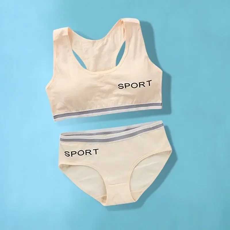 Camisole Camisole Pantie and Bra Girls Underwear Vest Development Teens Suit Pure Cotton Vest Double Layer Hipster Puberty Little Girls WX5.31