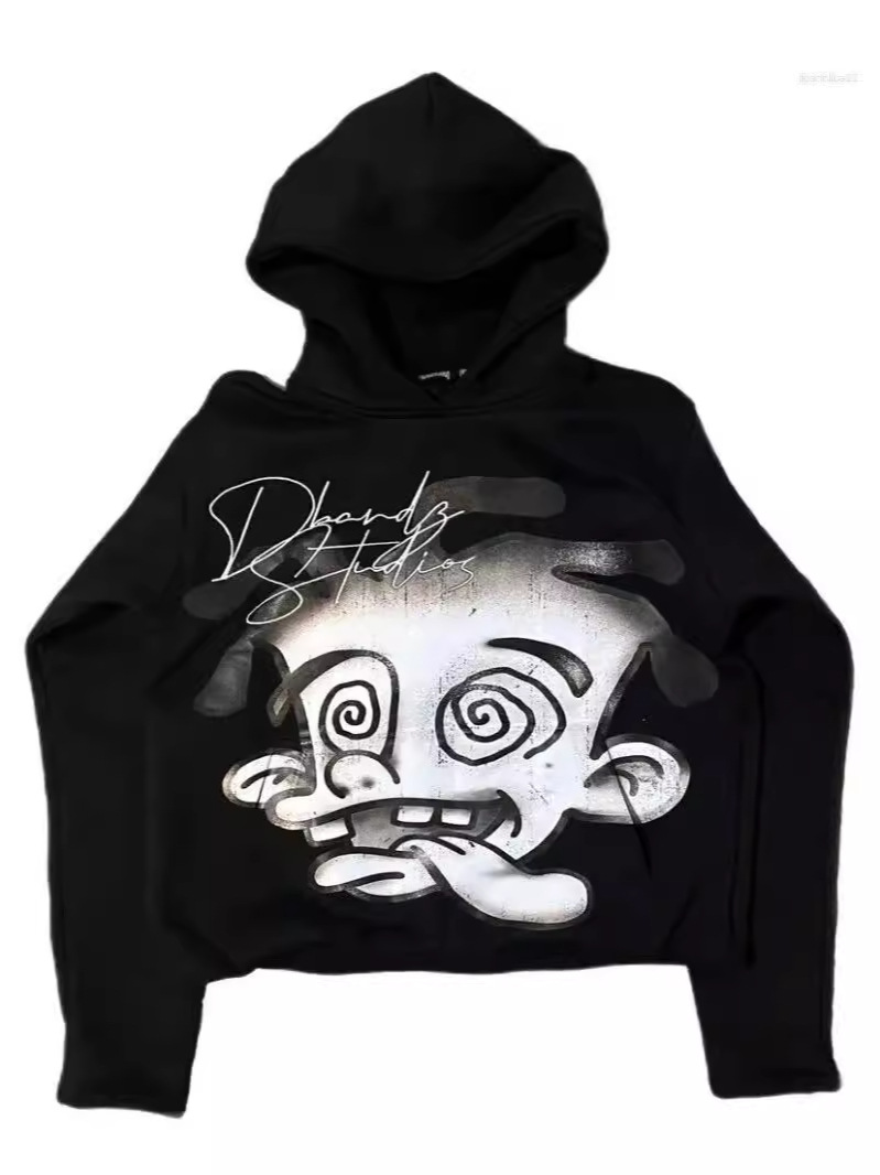 Men's Hoodies Streetwear Y2K Pullover Hoodie Harajuku Hip Hop Cartoon Graphic Print Oversized Sweatshirt Gothic Clothing Men Women