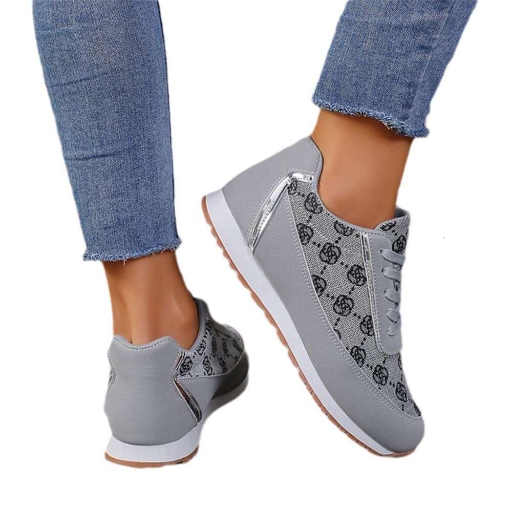 2024 Fashion Grey Spring New Sneaker Brand Women's Khaki Vulcanized Plus Size 42 Comfortable Basketball Shoes