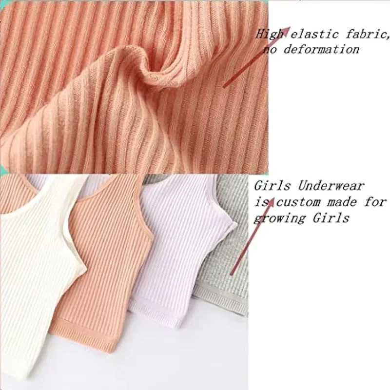 Camisole Camisole 4 Pcs/Lot Teen Girl Sports Bra s Top Camisole Underwear Puberty Small Training Bra For 8-16 Years Girls Training Bra WX5.31