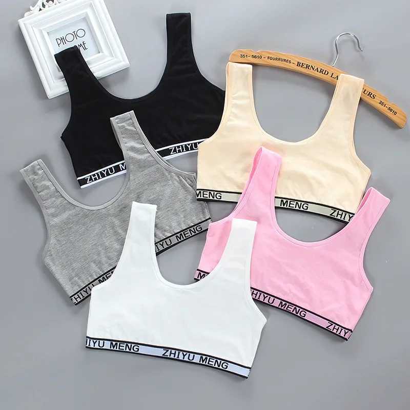 Camisole Camisole 3PCS Cotton Teenage Girls Training Bras Puberty Adolesent s Underwear Vest Brassiere Letters Wireless ren Tank Tops WX5.31