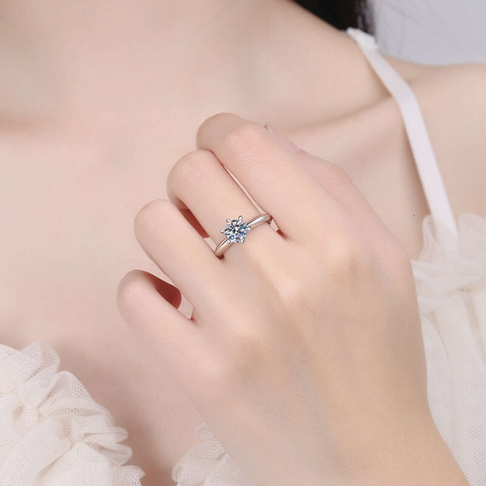 Ct D Color Moissanite Diamond Sterling Sier Promise Rings Engagement Wedding Bands Gra Certified Fine Jewelry